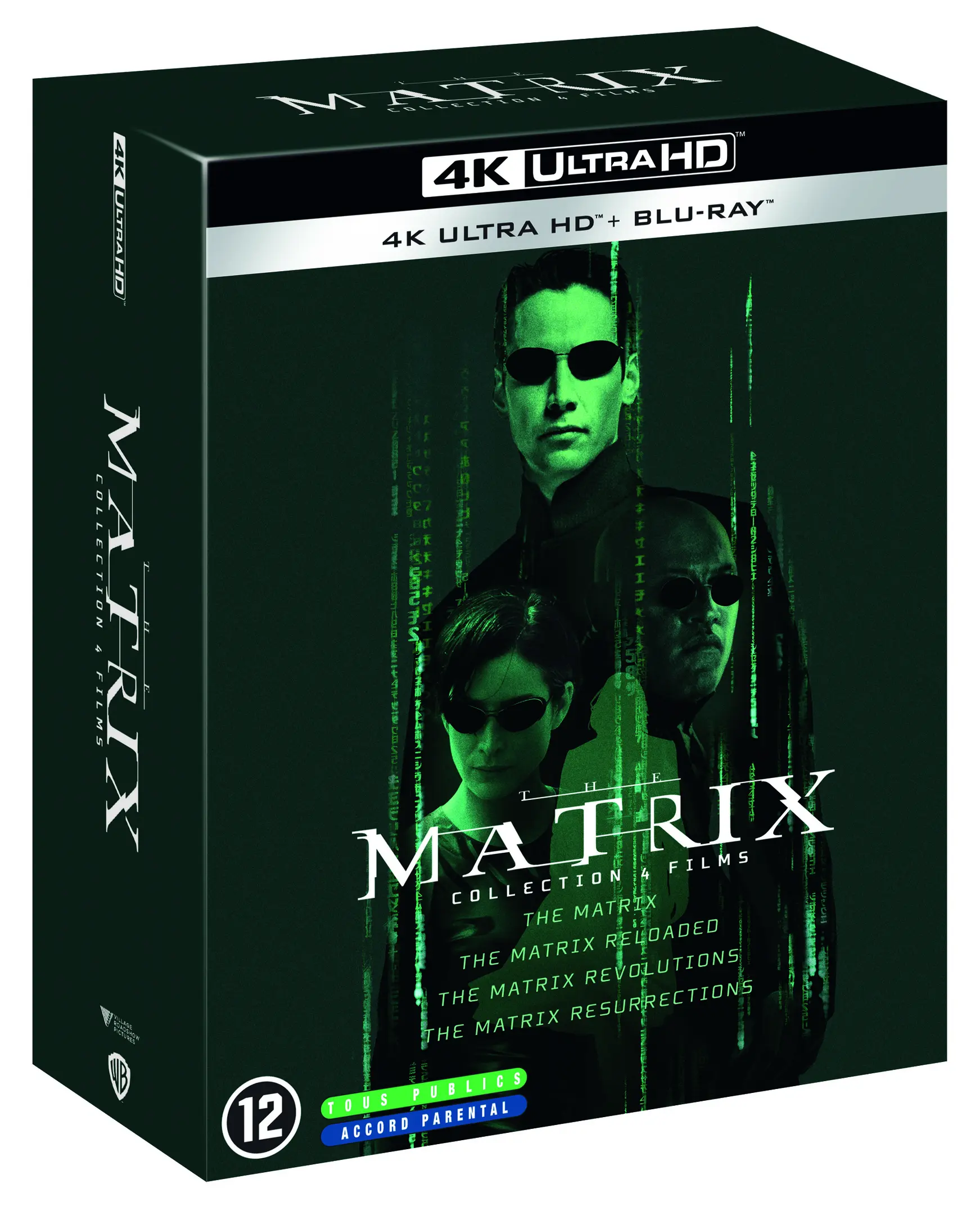 Coffret Matrix 1 à 4 (4 4K-UHDs+4 Blu-rays)