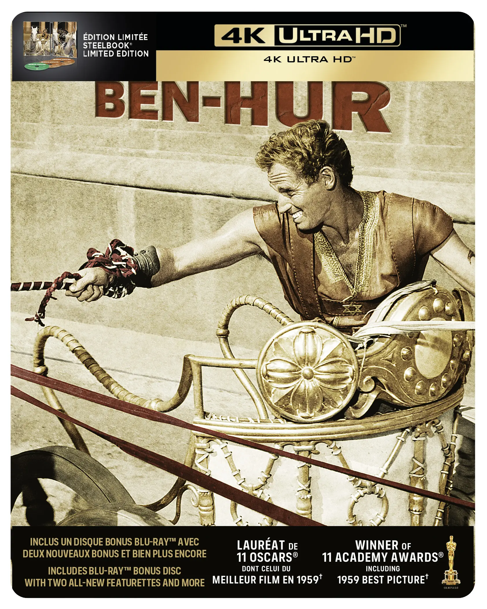 Ben-Hur (Steelbook, 2 4K-UHDs+Bonus-Blu-ray)