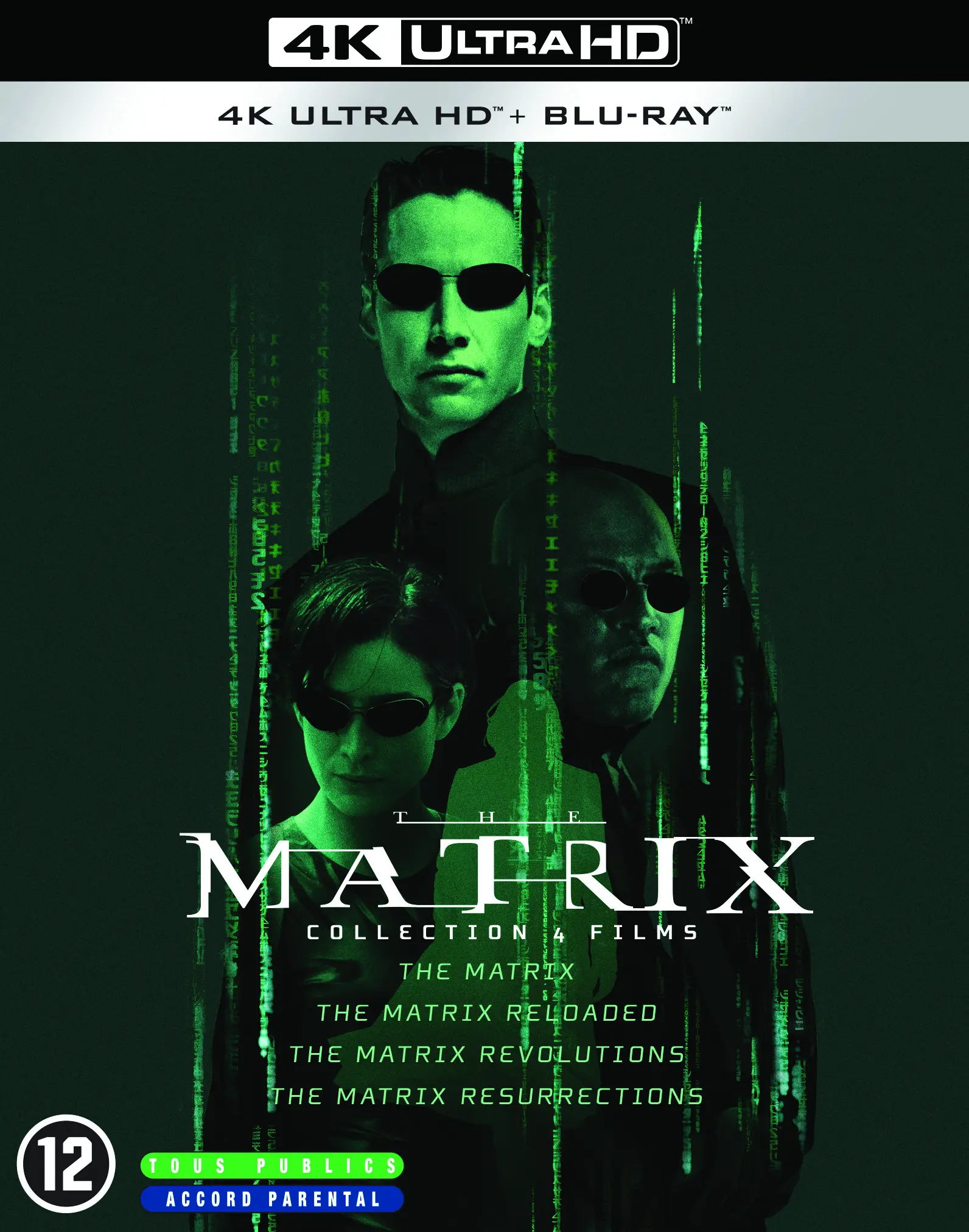 Coffret Matrix 1 à 4 (4 4K-UHDs+4 Blu-rays)
